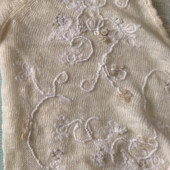 Sigrid Olsen cream embroidered crop top - Picture 7 of 11